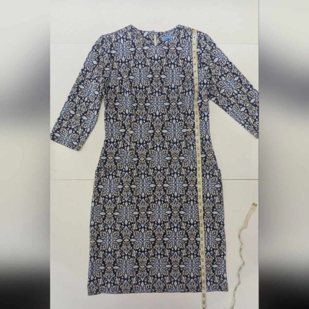 J. McLaughlin Catalina Cloth Blue Geo Print Sheath Dress Size S Business Career - Picture 6 of 9